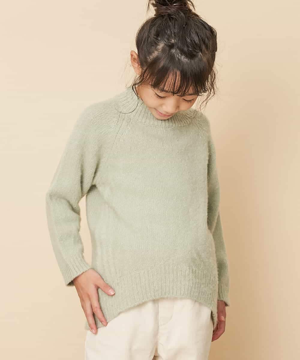 KJFLJ10024 a.v.v KIDS(アー・ヴェ・ヴェ) [100-130]【洗える】もちもちハイネックニット[WEB限定サイズ] ミント