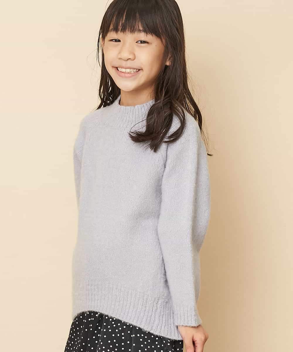 KJFLJ10024 a.v.v KIDS(アー・ヴェ・ヴェ) [100-130]【洗える】もちもちハイネックニット[WEB限定サイズ] ライトブルー