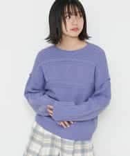 KJFLM63034 a.v.v KIDS(アー・ヴェ・ヴェ) [100-130]パターン切替ニット ブルー