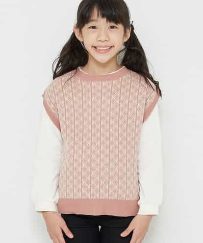 KJFLO69049 a.v.v KIDS [160]【2点セット】ダイヤジャガードニットベストセット