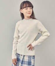 KJFLP61024 a.v.v KIDS(アー・ヴェ・ヴェ) [100-130]プチハイネック配色ニット ブラック