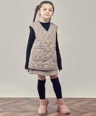KJFLP61024 a.v.v KIDS(アー・ヴェ・ヴェ) [100-130]プチハイネック配色ニット ブラック