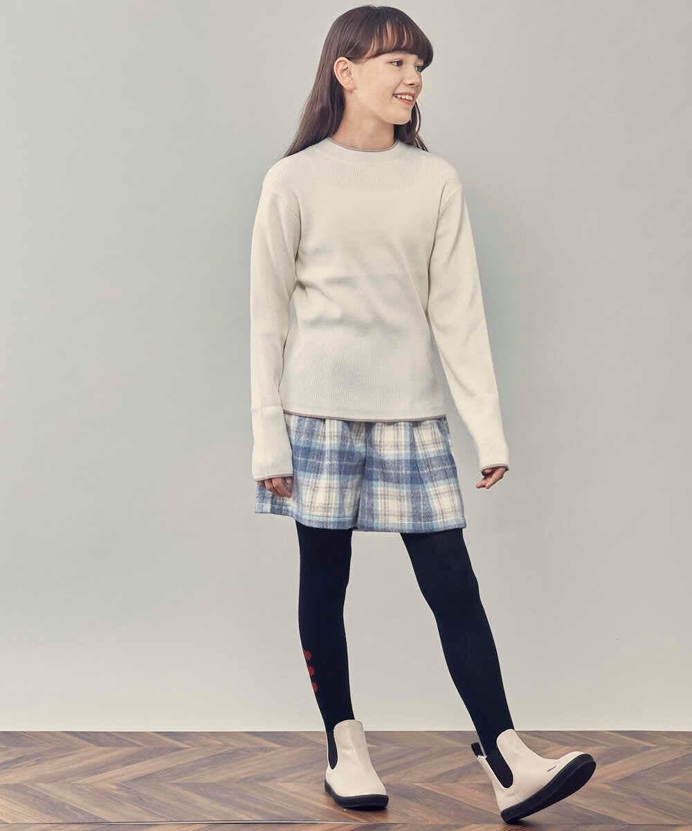 KJFLP61024 a.v.v KIDS(アー・ヴェ・ヴェ) [100-130]プチハイネック配色ニット ブラック
