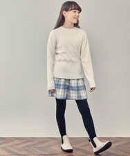 KJFLR61034 a.v.v KIDS(アー・ヴェ・ヴェ) [160]プチハイネック配色ニット ホワイト