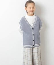 KJFLR62049 a.v.v KIDS(アー・ヴェ・ヴェ) [160]プチハイネックチルデンニットベストセット ライトブルー