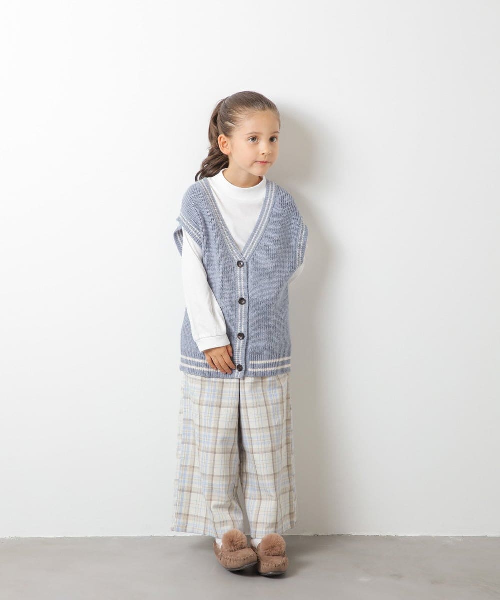 KJFLR62049 a.v.v KIDS(アー・ヴェ・ヴェ) [160]プチハイネックチルデンニットベストセット アイボリー
