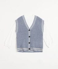 KJFLR62049 a.v.v KIDS(アー・ヴェ・ヴェ) [160]プチハイネックチルデンニットベストセット アイボリー