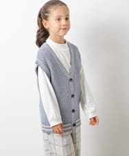 KJFLR62049 a.v.v KIDS(アー・ヴェ・ヴェ) [160]プチハイネックチルデンニットベストセット アイボリー