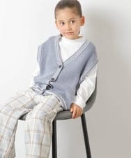 KJFLR62049 a.v.v KIDS(アー・ヴェ・ヴェ) [160]プチハイネックチルデンニットベストセット アイボリー