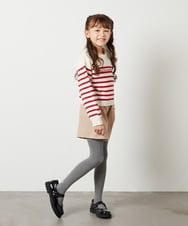 KJFLS60029 a.v.v KIDS(アー・ヴェ・ヴェ) [100-130]ロゴ＆ボーダーニット レッド