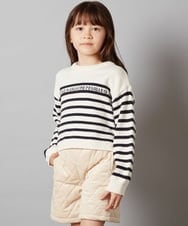 KJFLS60029 a.v.v KIDS(アー・ヴェ・ヴェ) [100-130]ロゴ＆ボーダーニット レッド