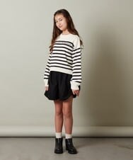 KJFLS60029 a.v.v KIDS(アー・ヴェ・ヴェ) [100-130]ロゴ＆ボーダーニット レッド