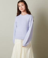 KJFLS63029 a.v.v KIDS(アー・ヴェ・ヴェ) [100-130]ショート丈ふわもちニット ラベンダー