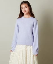 KJFLS63029 a.v.v KIDS(アー・ヴェ・ヴェ) [100-130]ショート丈ふわもちニット ラベンダー
