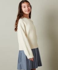 KJFLS63029 a.v.v KIDS(アー・ヴェ・ヴェ) [100-130]ショート丈ふわもちニット ラベンダー
