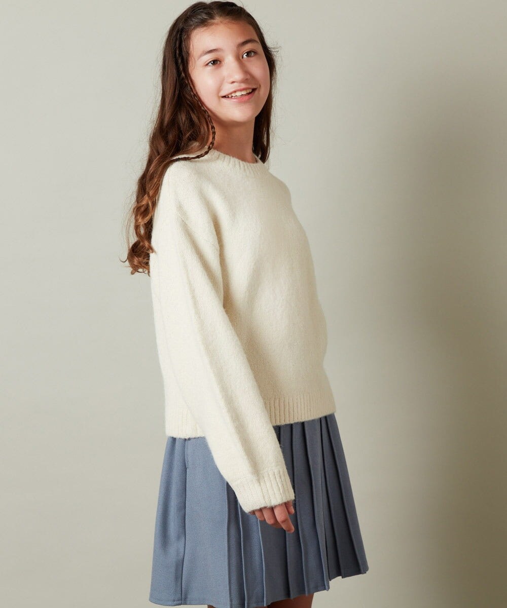 KJFLS63029 a.v.v KIDS(アー・ヴェ・ヴェ) [100-130]ショート丈ふわもちニット ラベンダー