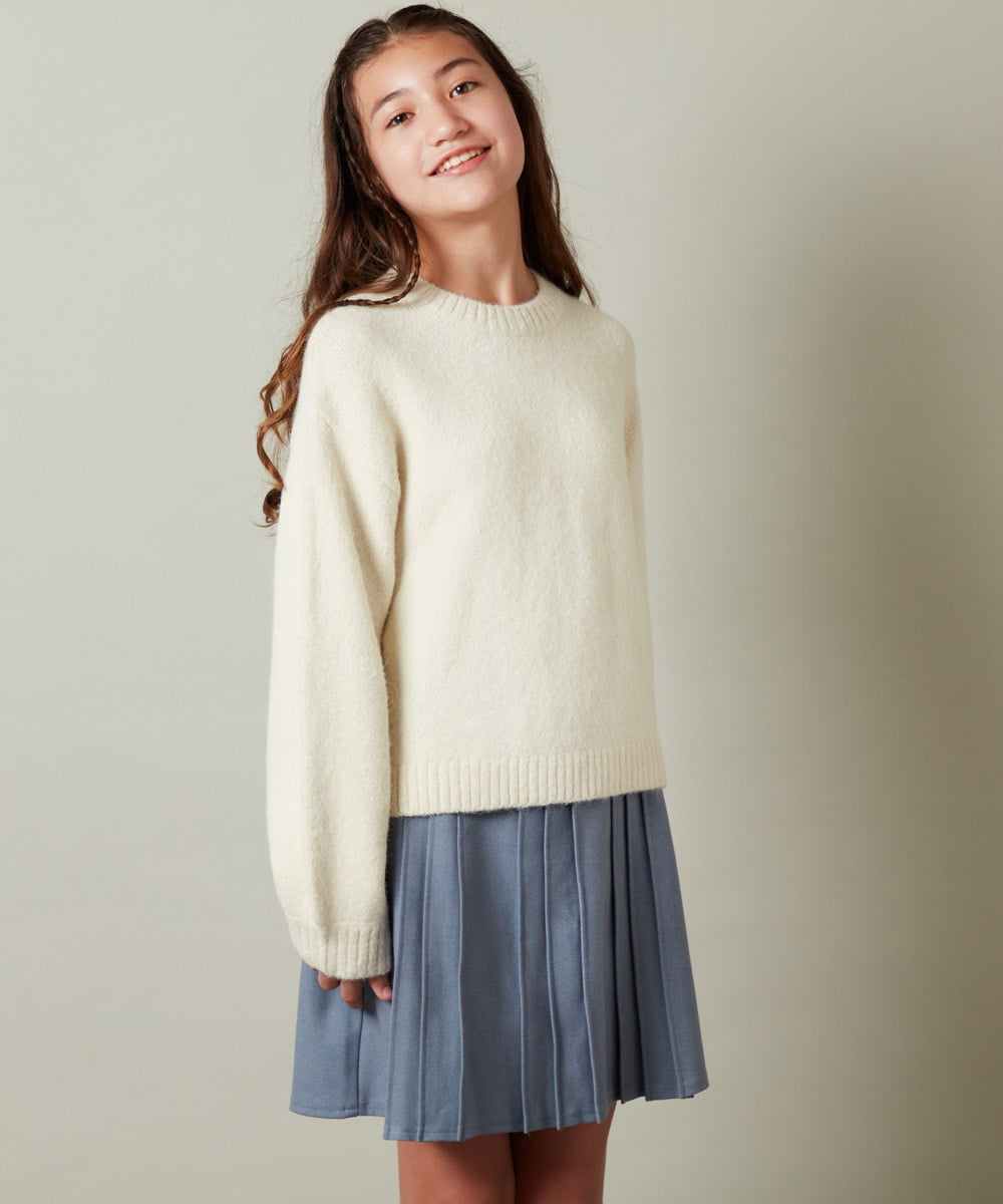 KJFLS63029 a.v.v KIDS(アー・ヴェ・ヴェ) [100-130]ショート丈ふわもちニット ラベンダー