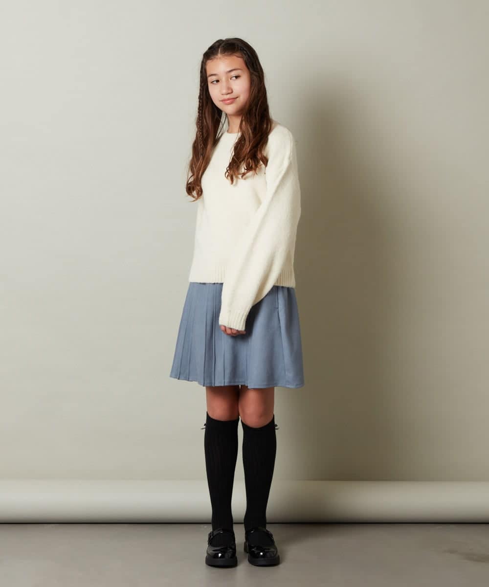 KJFLS63029 a.v.v KIDS(アー・ヴェ・ヴェ) [100-130]ショート丈ふわもちニット ラベンダー