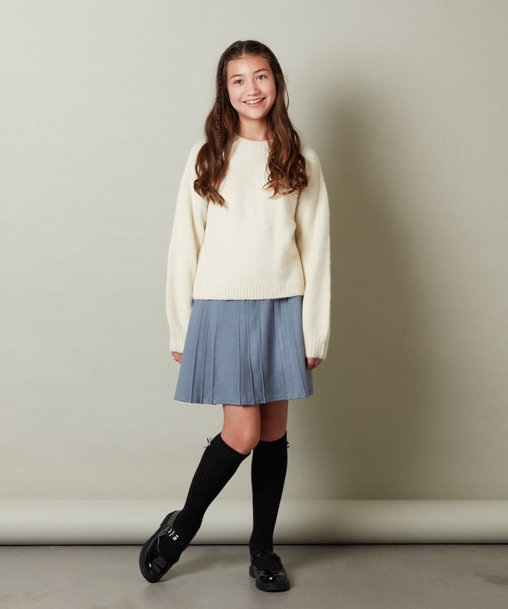 KJFLS63029 a.v.v KIDS(アー・ヴェ・ヴェ) [100-130]ショート丈ふわもちニット ラベンダー