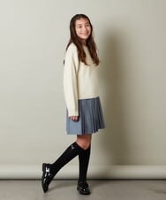 KJFLS63029 a.v.v KIDS(アー・ヴェ・ヴェ) [100-130]ショート丈ふわもちニット ラベンダー