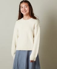 KJFLS63029 a.v.v KIDS(アー・ヴェ・ヴェ) [100-130]ショート丈ふわもちニット アイボリー