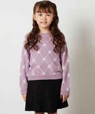 KJFLS64029 a.v.v KIDS(アー・ヴェ・ヴェ) [100-130]モノグラムロゴニット ラベンダー