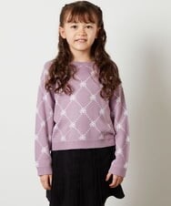KJFLS64029 a.v.v KIDS(アー・ヴェ・ヴェ) [100-130]モノグラムロゴニット ラベンダー