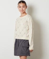 KJFLS64029 a.v.v KIDS(アー・ヴェ・ヴェ) [100-130]モノグラムロゴニット ラベンダー