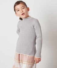 KJFLW62024 a.v.v KIDS(アー・ヴェ・ヴェ) [140-150]ハイネックリブニット ライトグレー