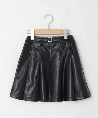 KJHAD30039 a.v.v KIDS [120-160]フェイクレザープリーツスカート