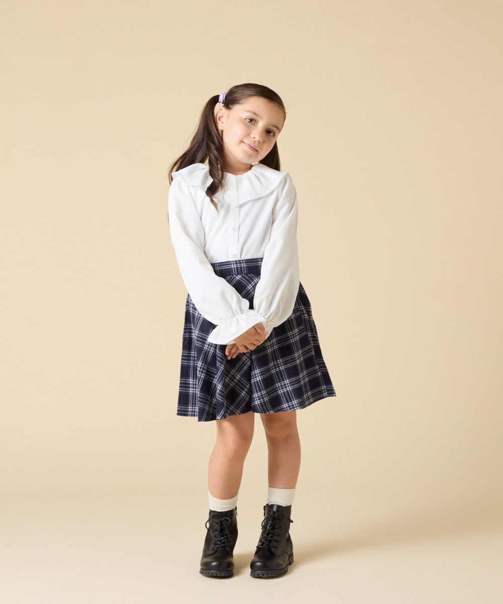 KJHAD40034 a.v.v KIDS(アー・ヴェ・ヴェ) [120-160]アソートフレアスカート ネイビー