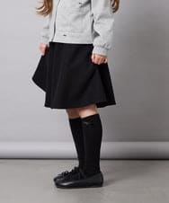 KJHAG02039 a.v.v KIDS(アー・ヴェ・ヴェ) [120-160]【洗える】モノトーンフレアスカート ブラック
