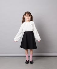 KJHAG02039 a.v.v KIDS(アー・ヴェ・ヴェ) [120-160]【洗える】モノトーンフレアスカート ブラック