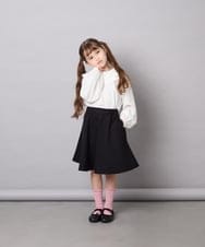 KJHAG02039 a.v.v KIDS(アー・ヴェ・ヴェ) [120-160]【洗える】モノトーンフレアスカート ブラック