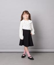 KJHAG02039 a.v.v KIDS(アー・ヴェ・ヴェ) [120-160]【洗える】モノトーンフレアスカート ブラック