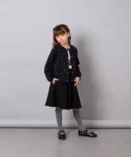 KJHAG02039 a.v.v KIDS(アー・ヴェ・ヴェ) [120-160]【洗える】モノトーンフレアスカート ブラック