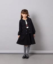 KJHAG02039 a.v.v KIDS(アー・ヴェ・ヴェ) [120-160]【洗える】モノトーンフレアスカート ブラック