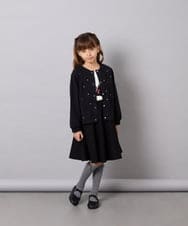 KJHAG02039 a.v.v KIDS(アー・ヴェ・ヴェ) [120-160]【洗える】モノトーンフレアスカート ブラック