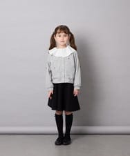 KJHAG02039 a.v.v KIDS(アー・ヴェ・ヴェ) [120-160]【洗える】モノトーンフレアスカート ブラック