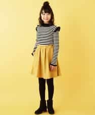 KJHAH10024 a.v.v KIDS(アー・ヴェ・ヴェ) [140-150]ポケット付きフレアスカート イエロー