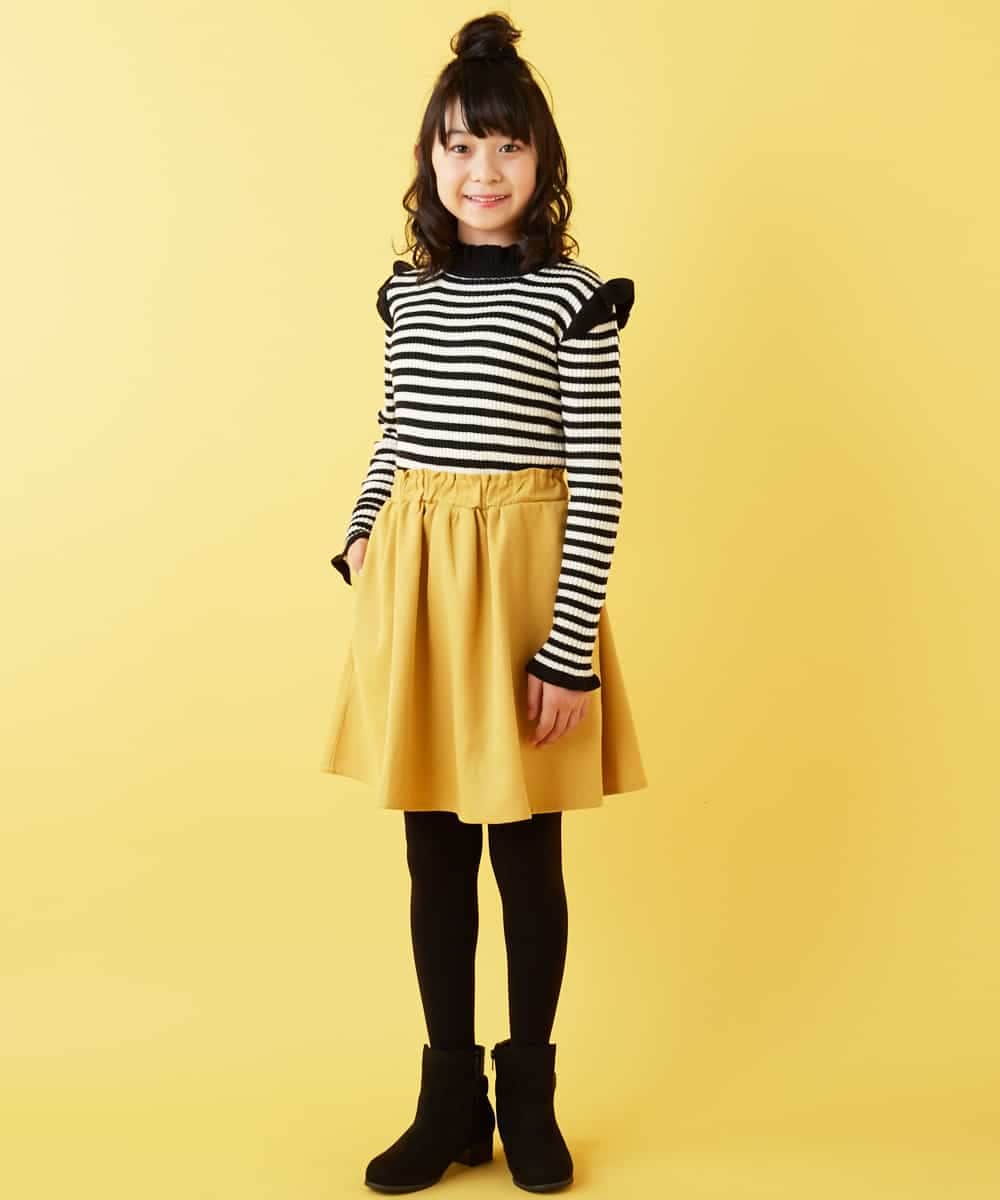 KJHAH10024 a.v.v KIDS(アー・ヴェ・ヴェ) [140-150]ポケット付きフレアスカート イエロー