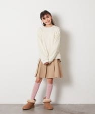 KJHBA01029 a.v.v KIDS(アー・ヴェ・ヴェ) [100-130]サイドレースアップスカート ラベンダー