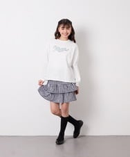 KJHED80039 a.v.v KIDS(アー・ヴェ・ヴェ) [110-150]ギンガムフリルスカート ブラック