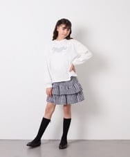 KJHED80039 a.v.v KIDS(アー・ヴェ・ヴェ) [110-150]ギンガムフリルスカート ブラック