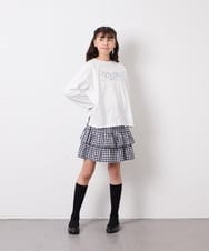 KJHED80039 a.v.v KIDS(アー・ヴェ・ヴェ) [110-150]ギンガムフリルスカート ブラック