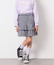 KJHED80039 a.v.v KIDS(アー・ヴェ・ヴェ) [110-150]ギンガムフリルスカート ブラック