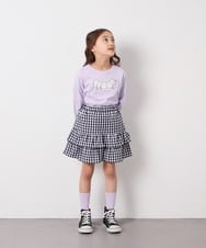 KJHED80039 a.v.v KIDS(アー・ヴェ・ヴェ) [110-150]ギンガムフリルスカート ブラック