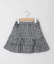 KJHED80039 a.v.v KIDS(アー・ヴェ・ヴェ) [110-150]ギンガムフリルスカート ブラック