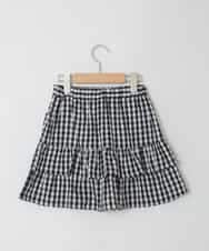 KJHED80039 a.v.v KIDS(アー・ヴェ・ヴェ) [110-150]ギンガムフリルスカート ブラック