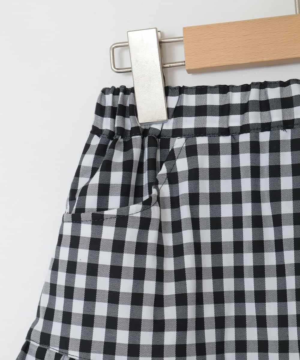 KJHED80039 a.v.v KIDS(アー・ヴェ・ヴェ) [110-150]ギンガムフリルスカート ブラック